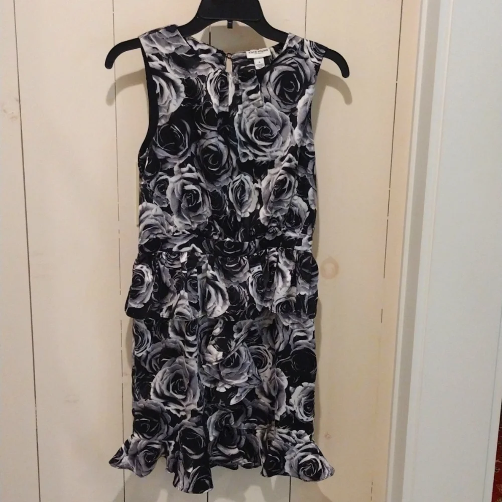 Kate Young Black & white Rose Ruffle Peplum dress - Picture 1 of 6